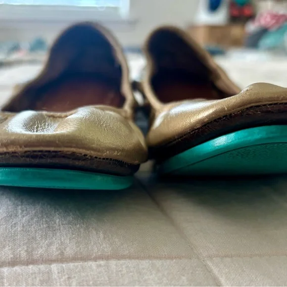 Tieks Metallic Gold Ballet Flats - Picture 3 of 13